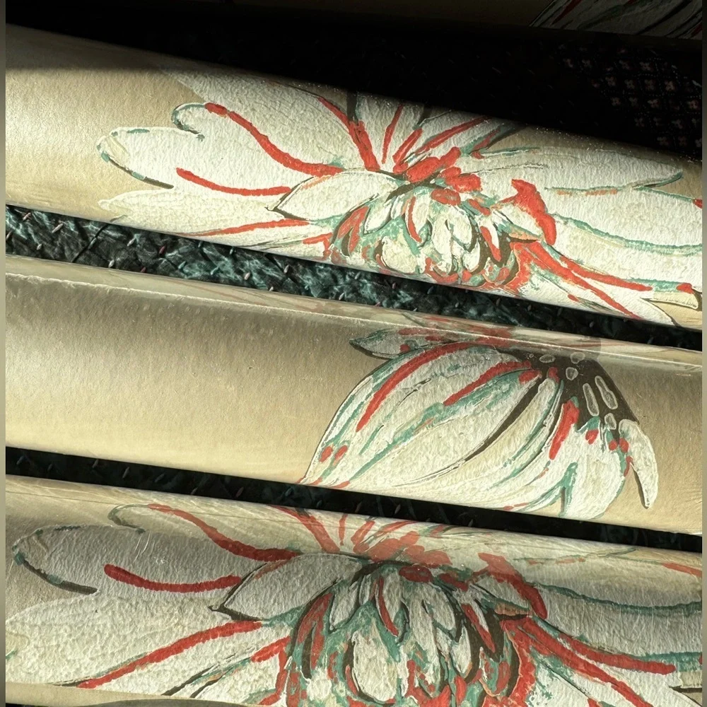 Nina Campbell Giverny wallpaper with water Lilly design on neutral roll